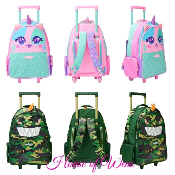 SMIGGLE BEST BUDZ TROLLEY BACKPACK WITH LIGHT UP WHEEL ORIGINAL