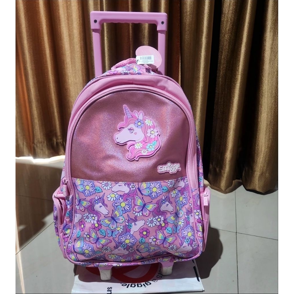 SMIGGLE HEY THERE TROLLEY BACKPACK UNICORN - TAS TROLI UNICORN ORIGINAL