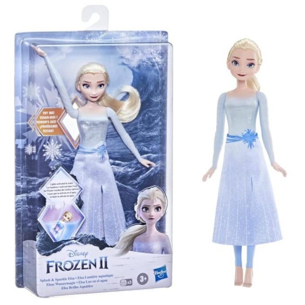 DISNEY FROZEN 2 SPLASH AND SPARKLE ELSA DOLL LIGHT UP SWIM WATER -BONEKA ELSA ORIGINAL HASBRO