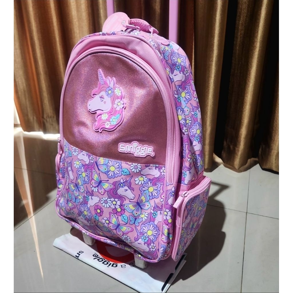 SMIGGLE HEY THERE TROLLEY BACKPACK UNICORN - TAS TROLI UNICORN ORIGINAL