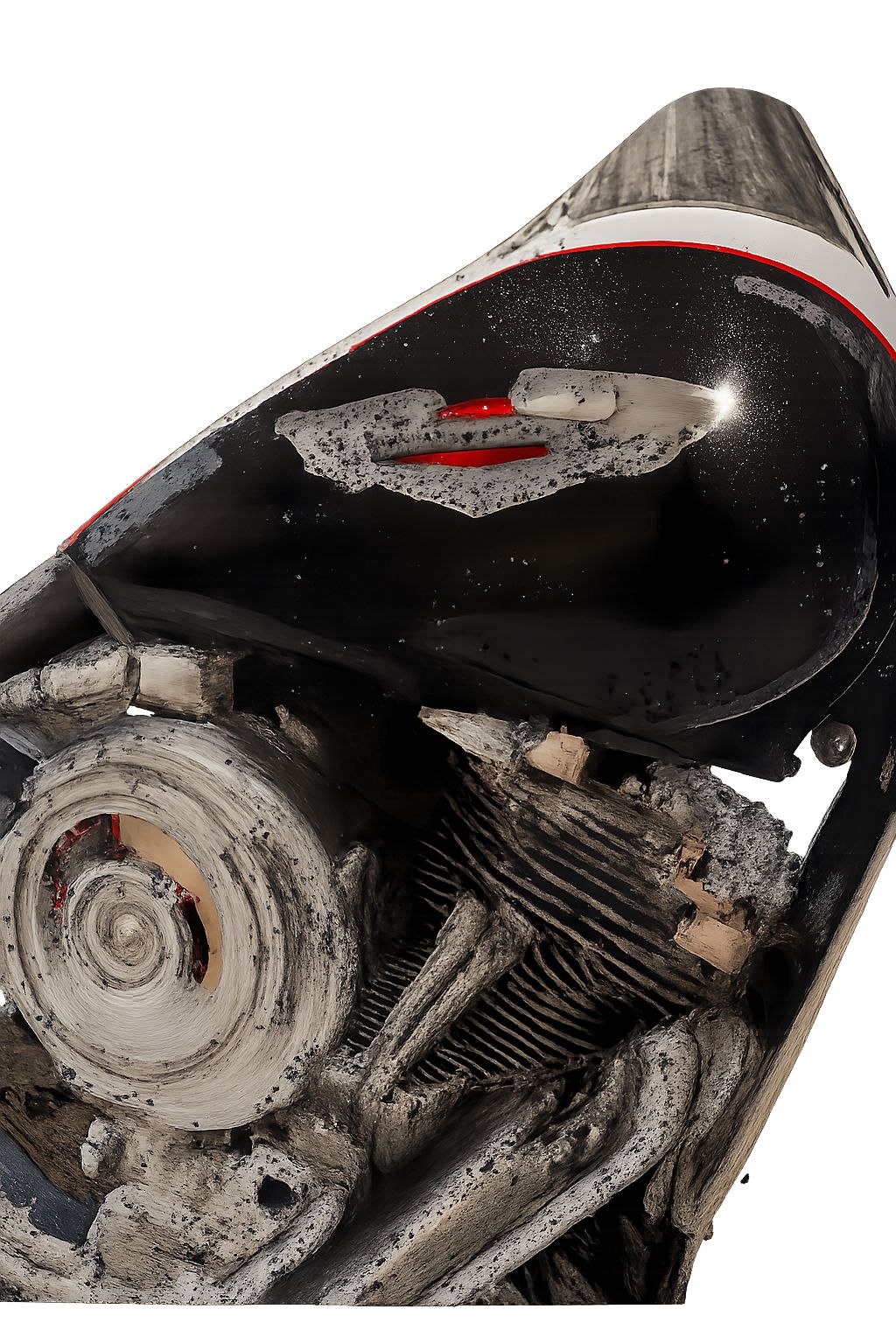 Vintage Motorcycle Engine Sculpture