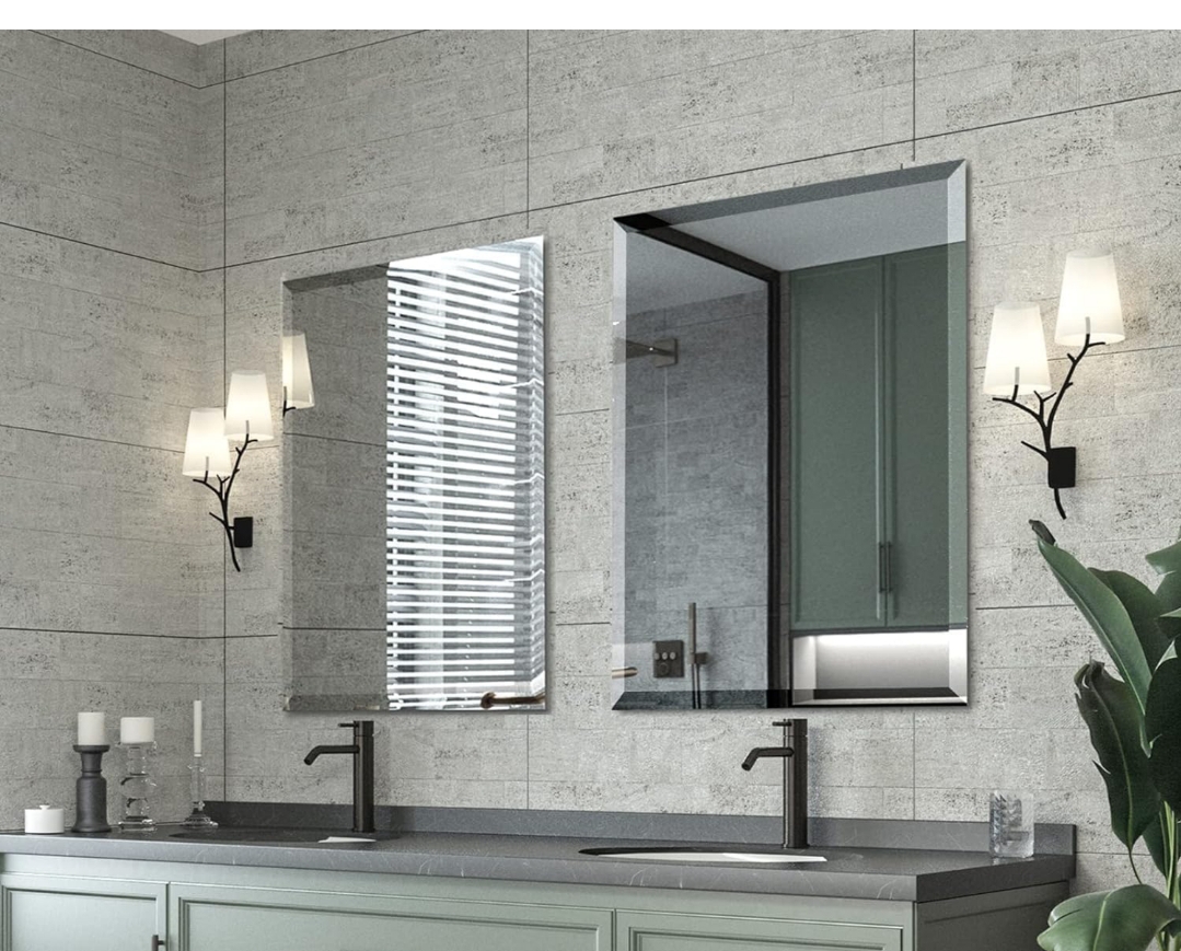 Beveled mirror glass 