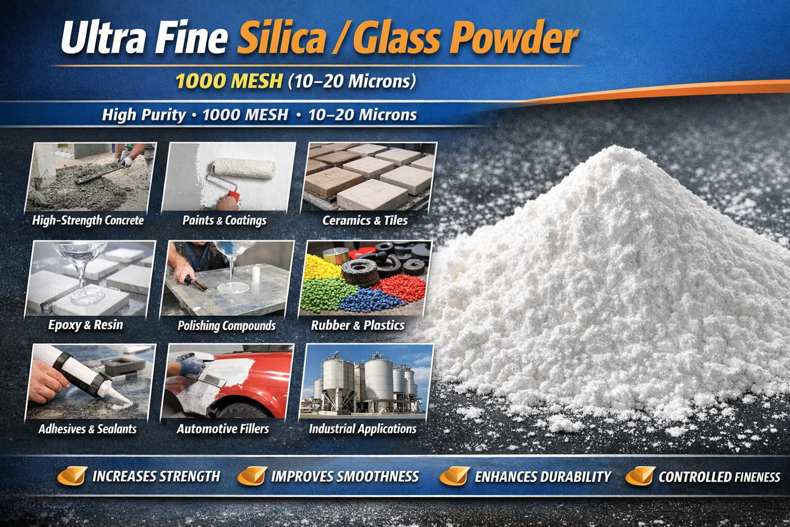 Ultra Fine Silica/Glass Powder 1kg