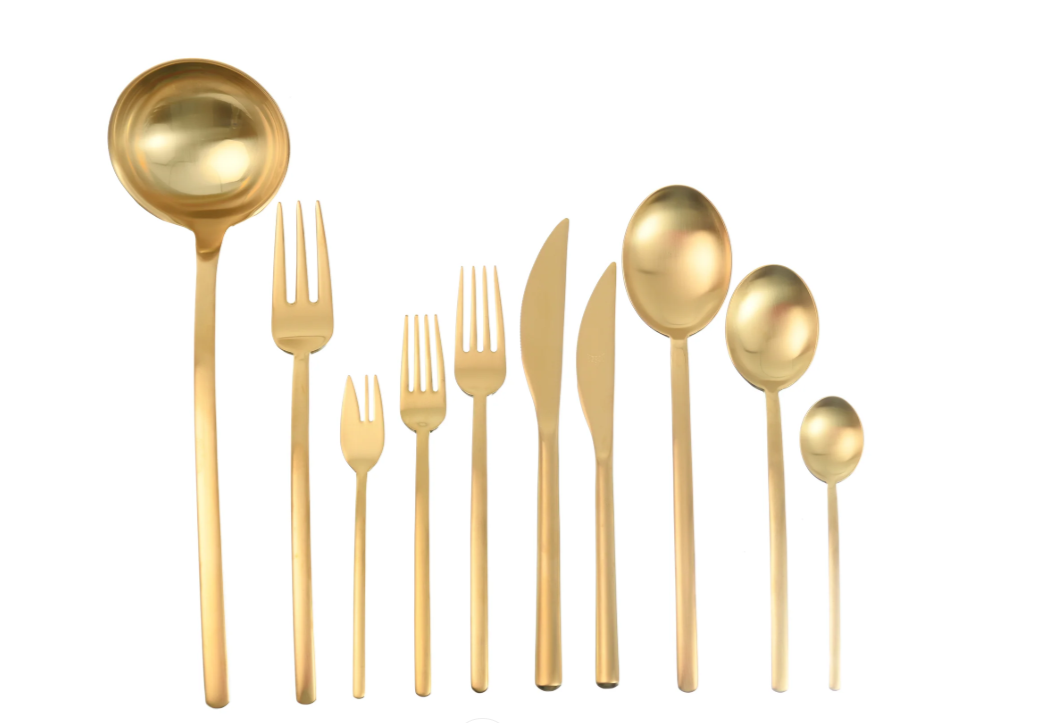 Mepra - Cutlery Set 87 Pieces - Stainless Steel - Gold - Wooden Box