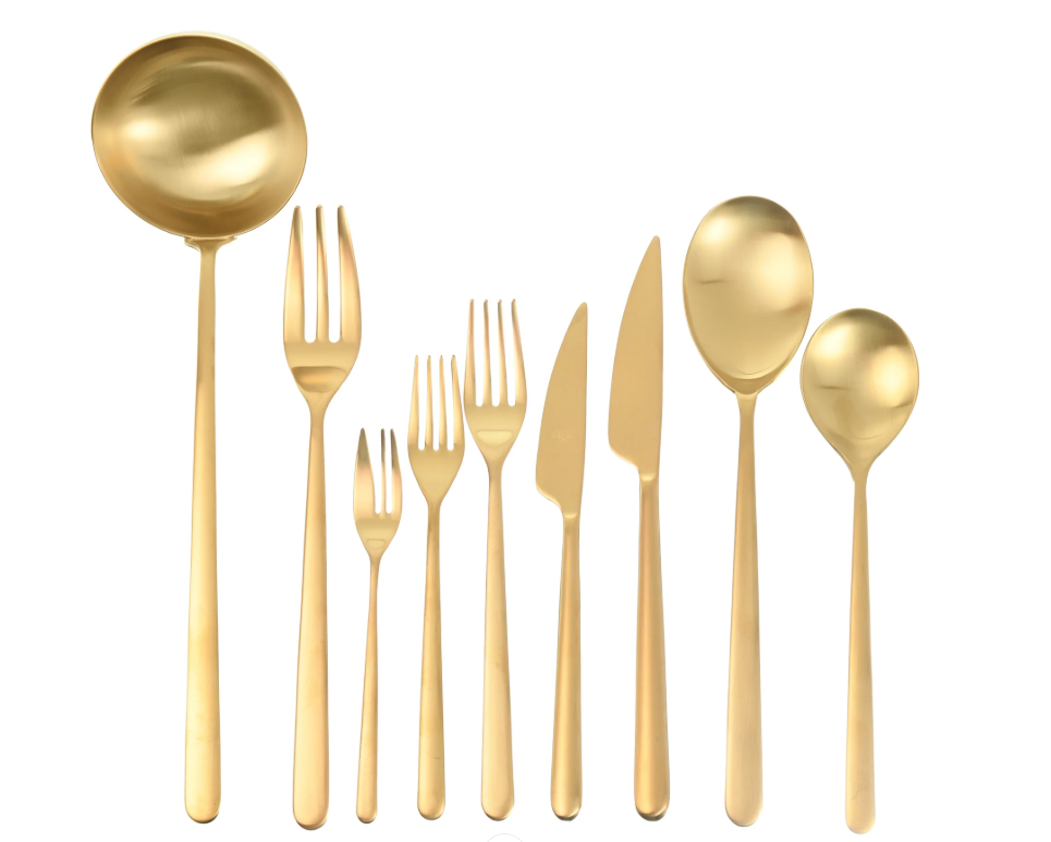 Mepra - Cutlery Set 87 Pieces - Stainless Steel - Gold - Wooden Box