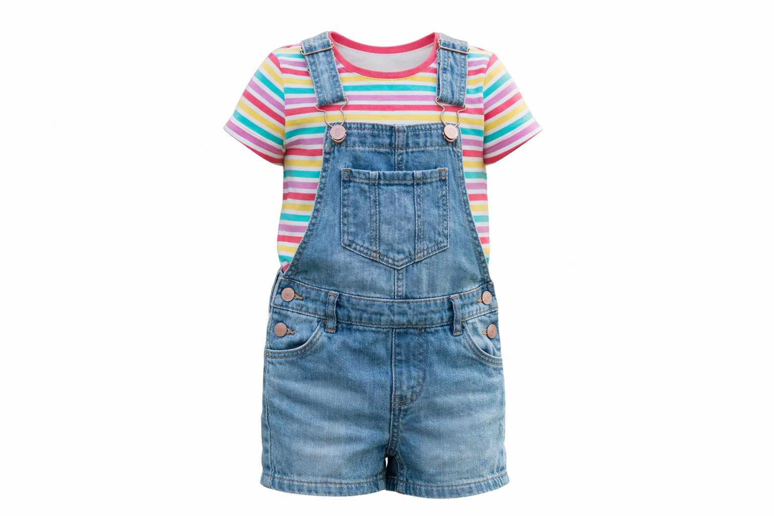 Kids Denim Dungaree Set