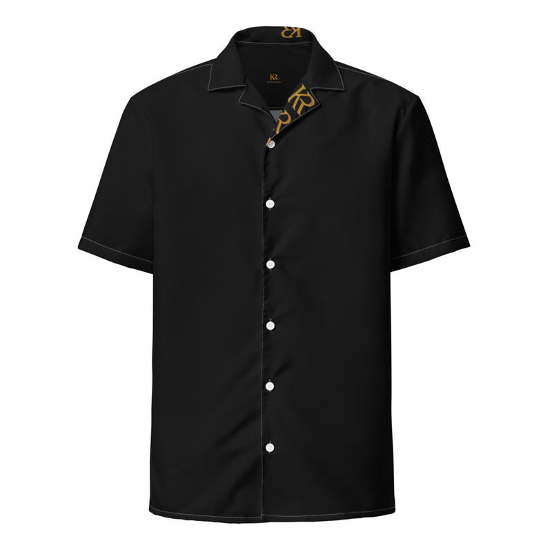 Chemise Noire Premium KR - Manches courtes & Coutures 