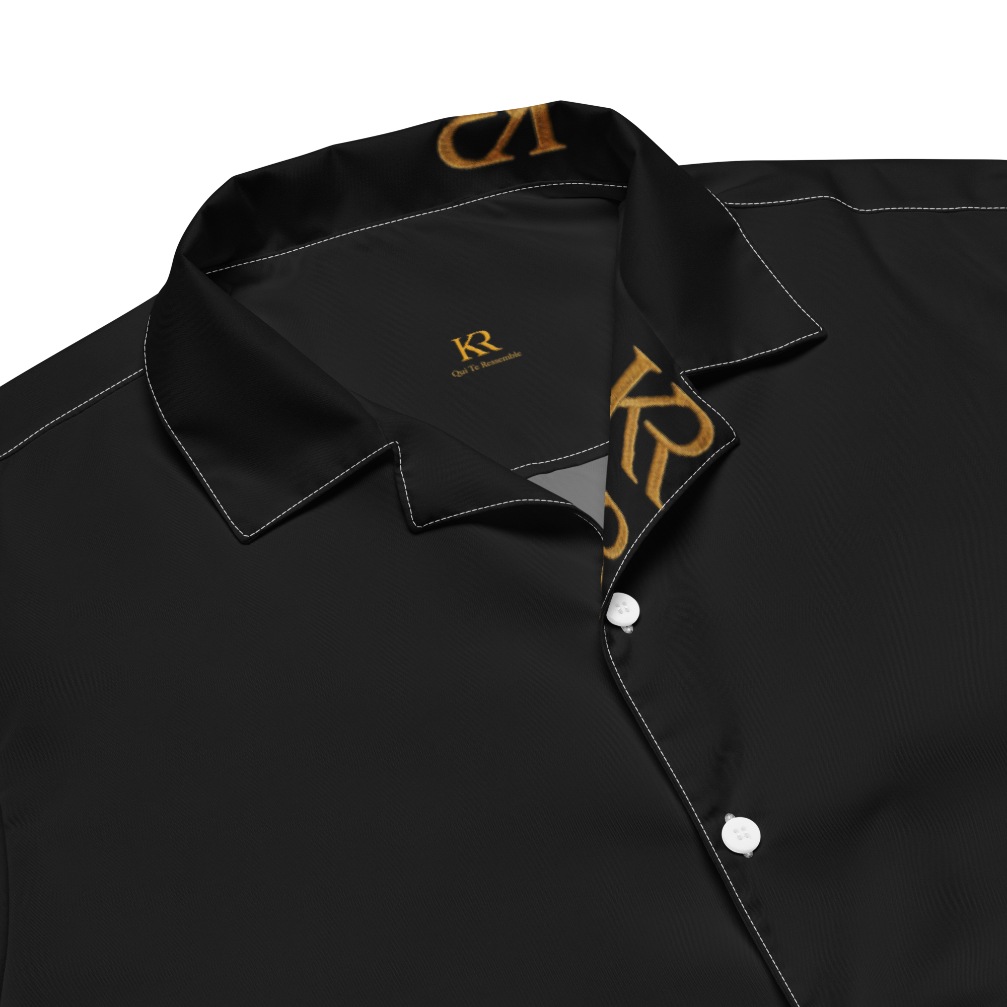 Chemise Noire Premium KR - Manches courtes & Coutures 