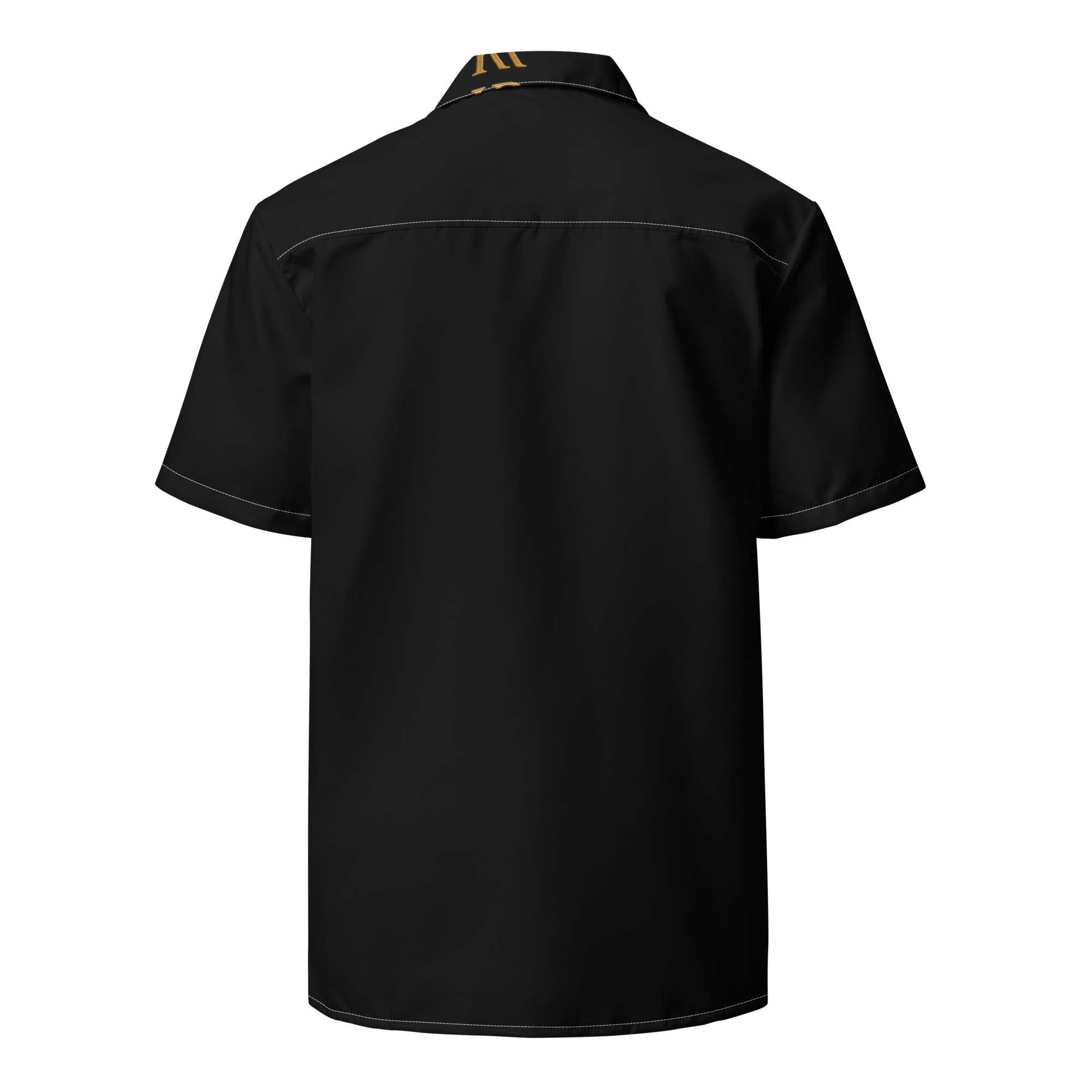 Chemise Noire Premium KR - Manches courtes & Coutures 