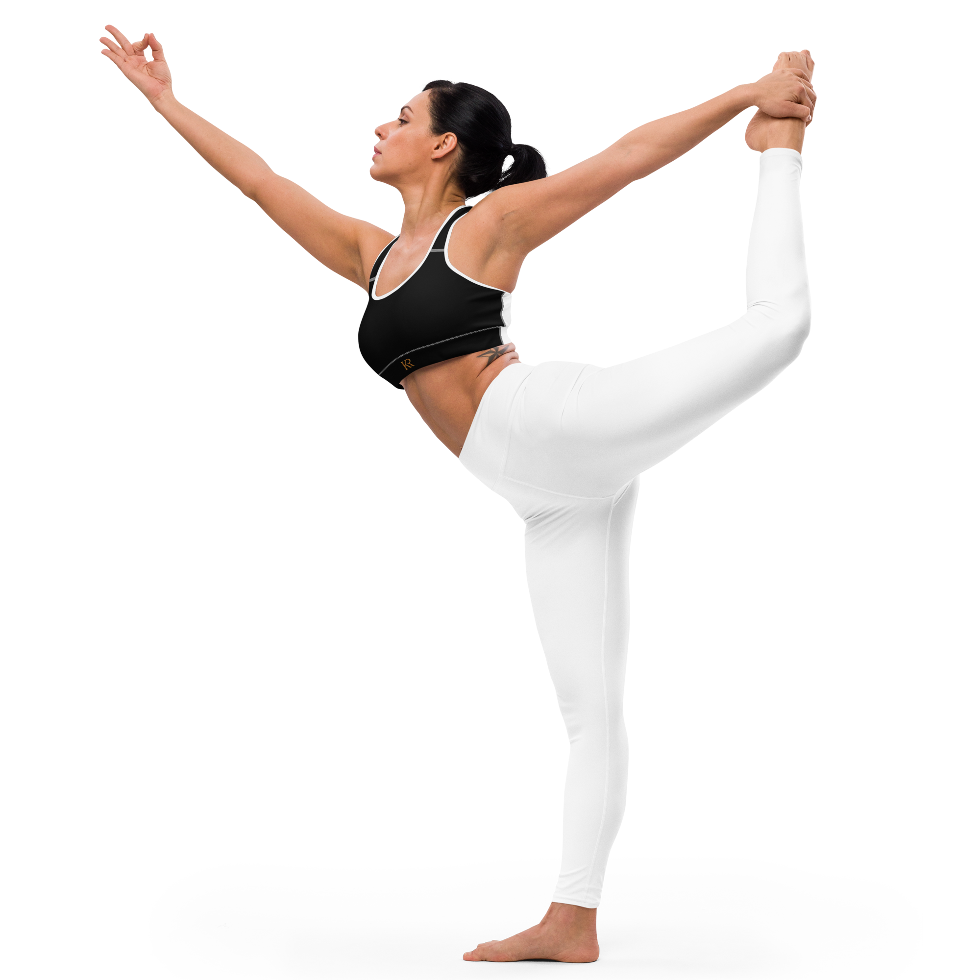 Brassière de Sport Maintien Confort - KR Premium (Noir/Blanc)