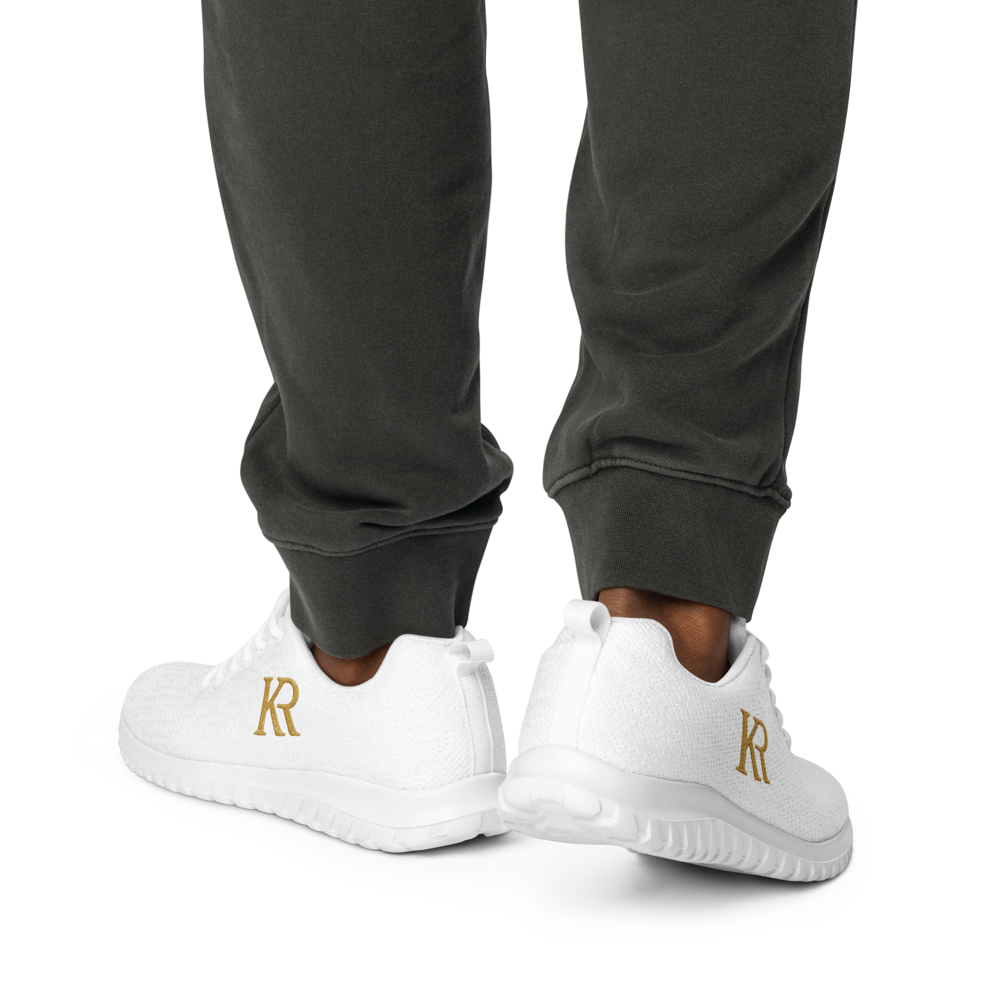 Sneackers KR Premium Homme - Blanc éclatant & Or 