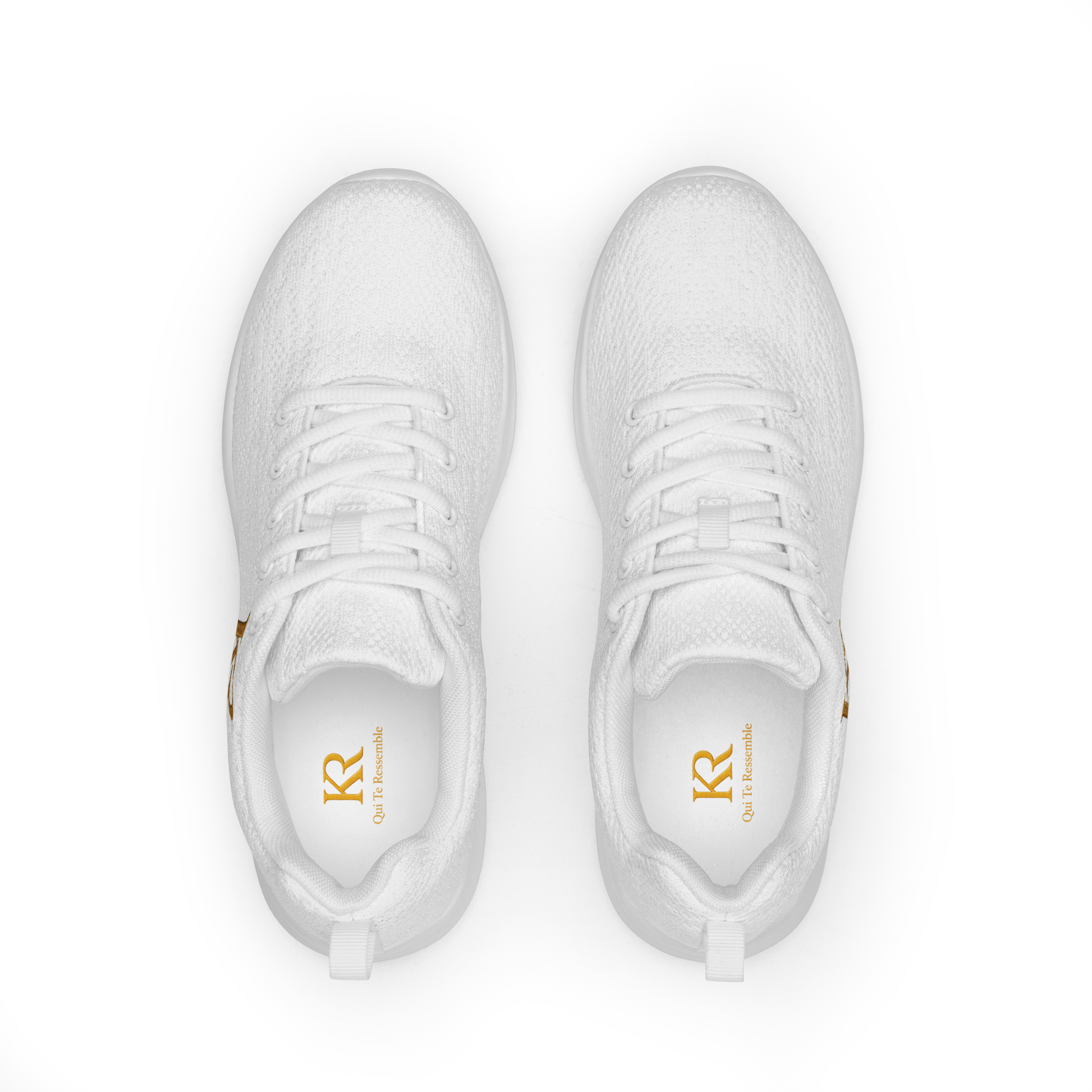 Sneackers KR Premium Homme - Blanc éclatant & Or 