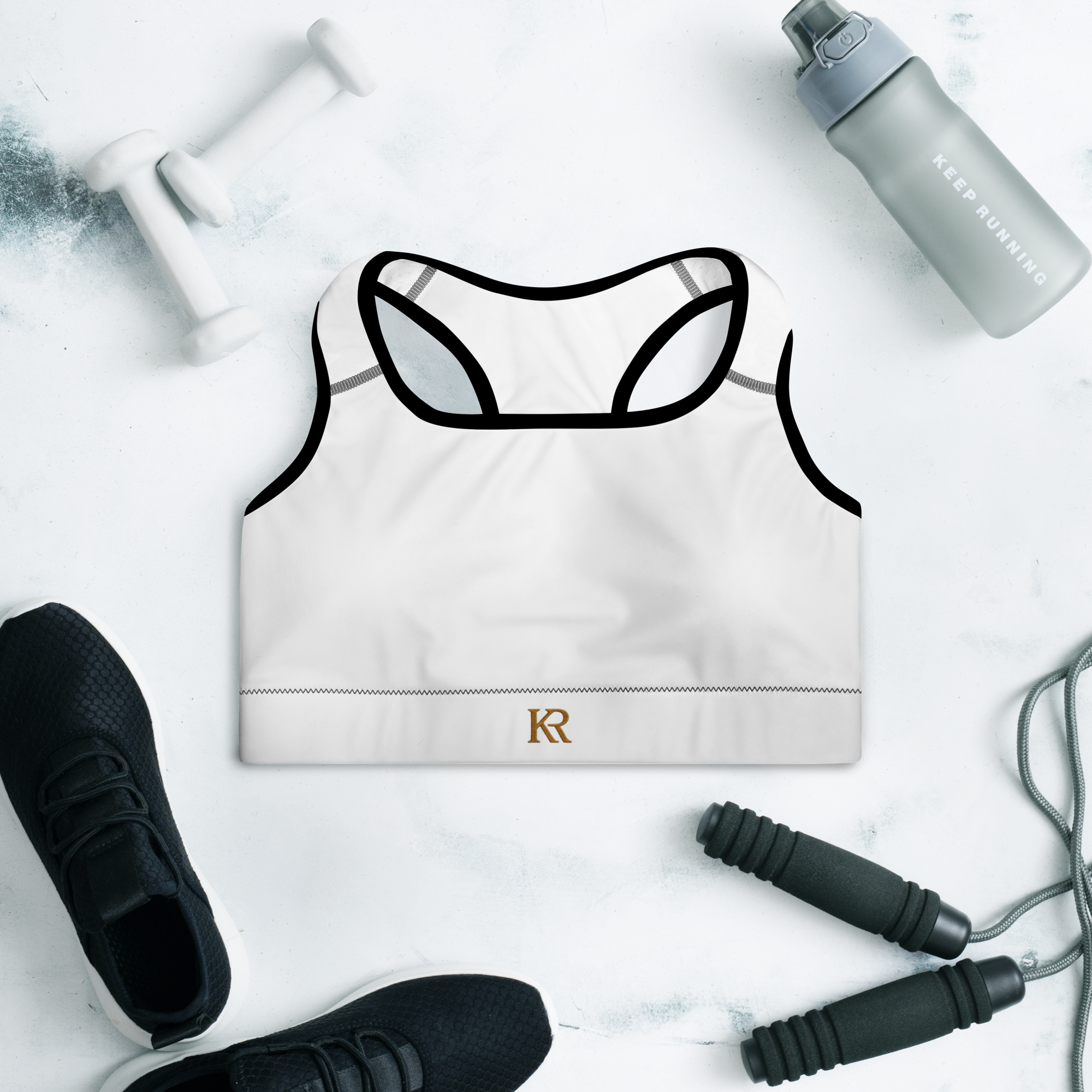 Brassière de Sport KR Premium - Contour Noir & Blanc