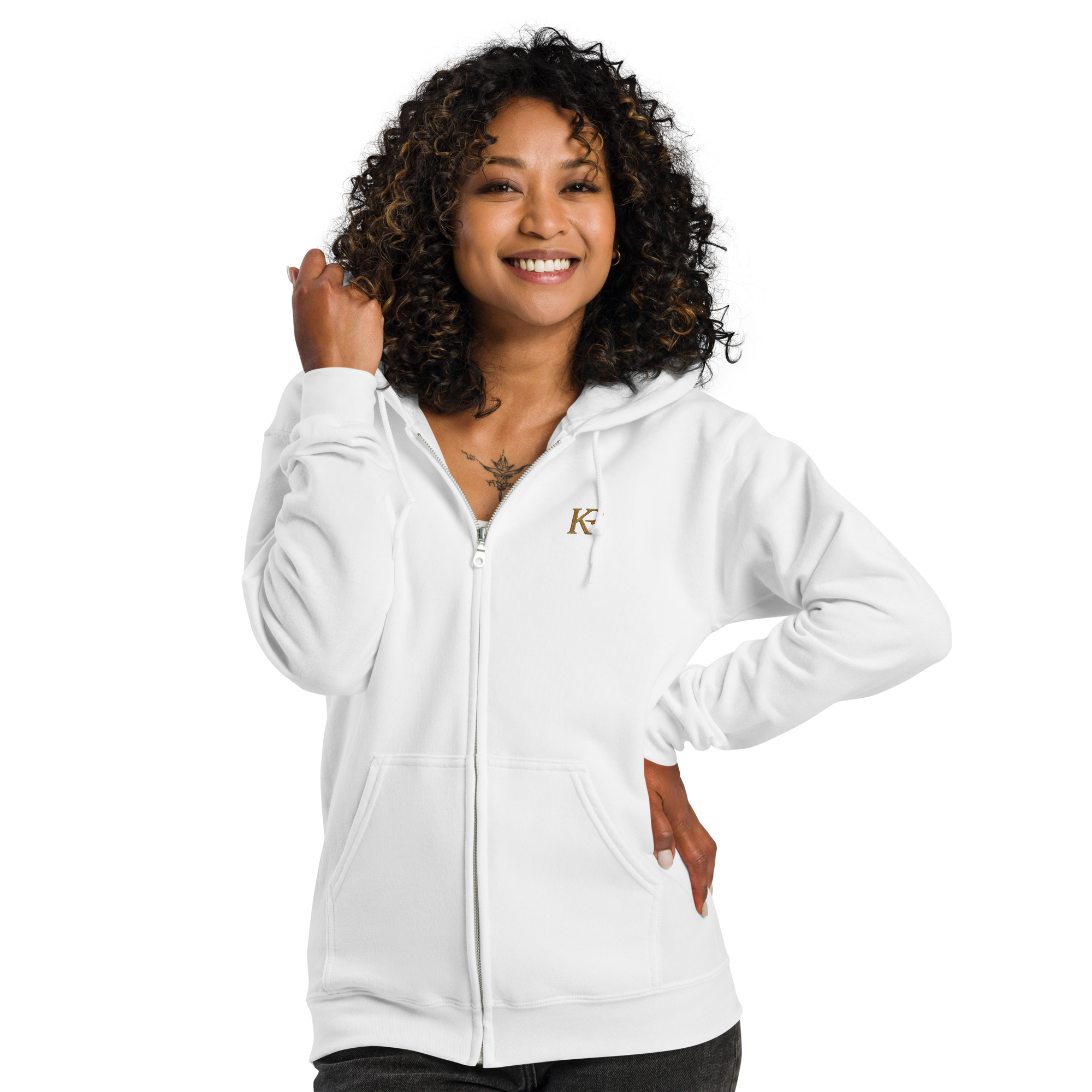 Sweat à Capuche Zippé Premium KR - Unisexe & Brodé