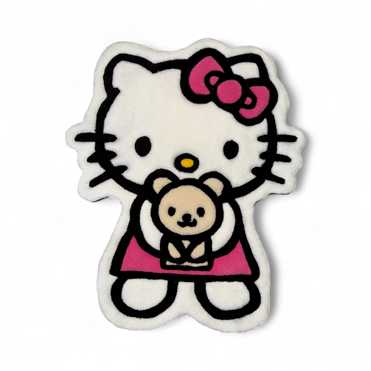 Hello Kitty and Teddy Bear Handmade Tufted Rug
