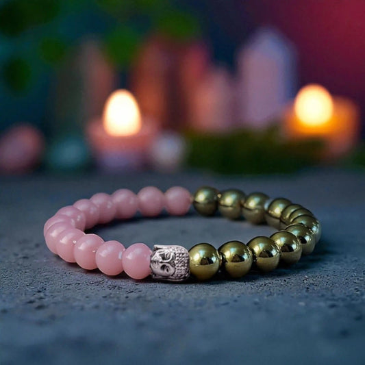 Rose Quartz & Pyrite Bracelet 