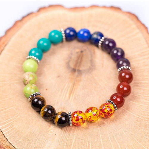 Multicolor Chakra Bead Bracelet