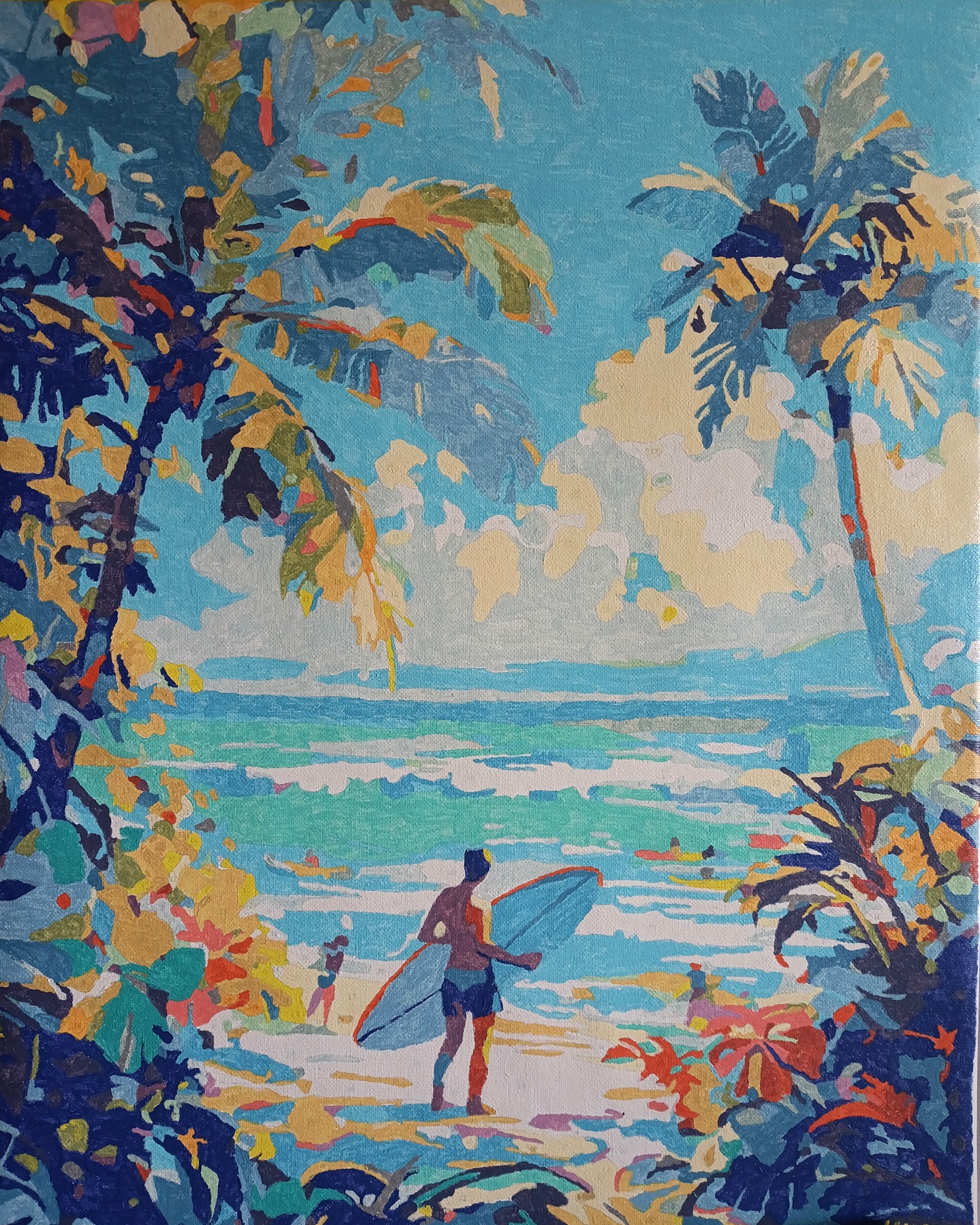 Tableau déco Surfeur Tropical