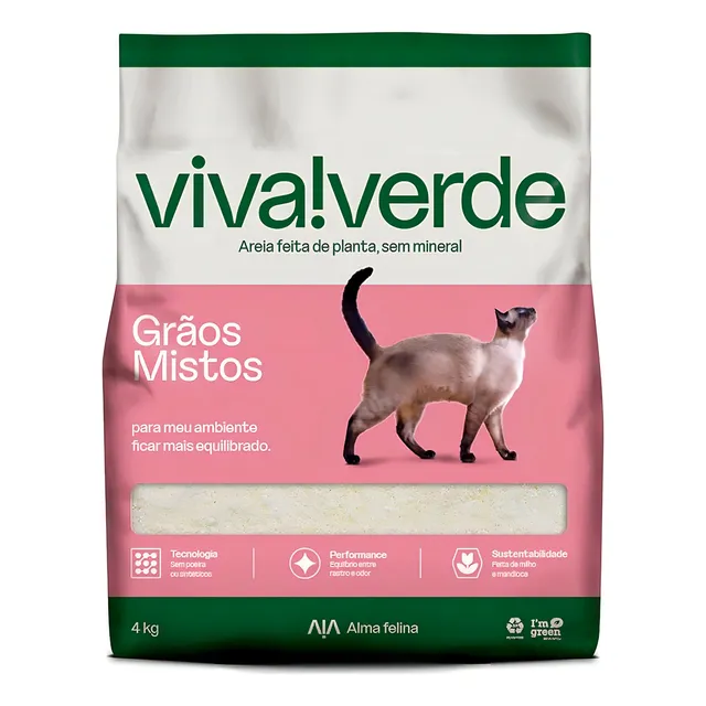 Areia Viva Verde Grãos Mistos 4kg