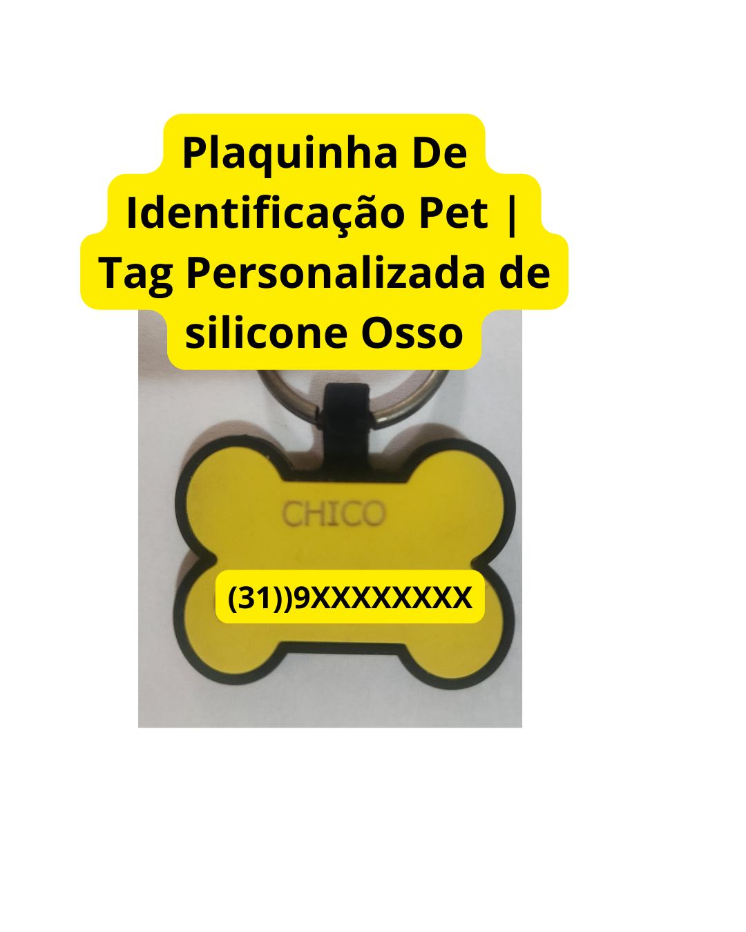 Plaquinha Identificação Pet