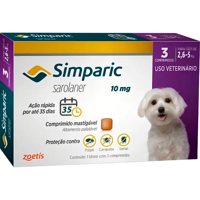 Simparic 10mg para Cães 2,6-5kg