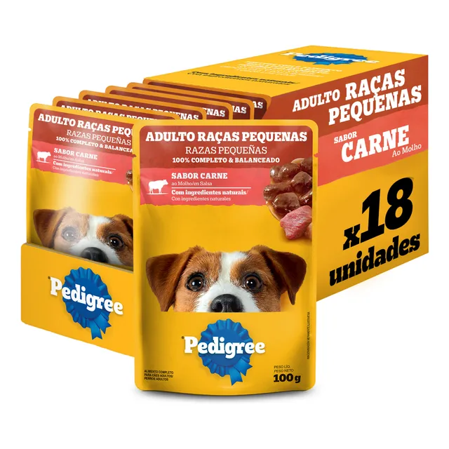 Pedigree Sachê Carne para Cães Adultos Pequenos