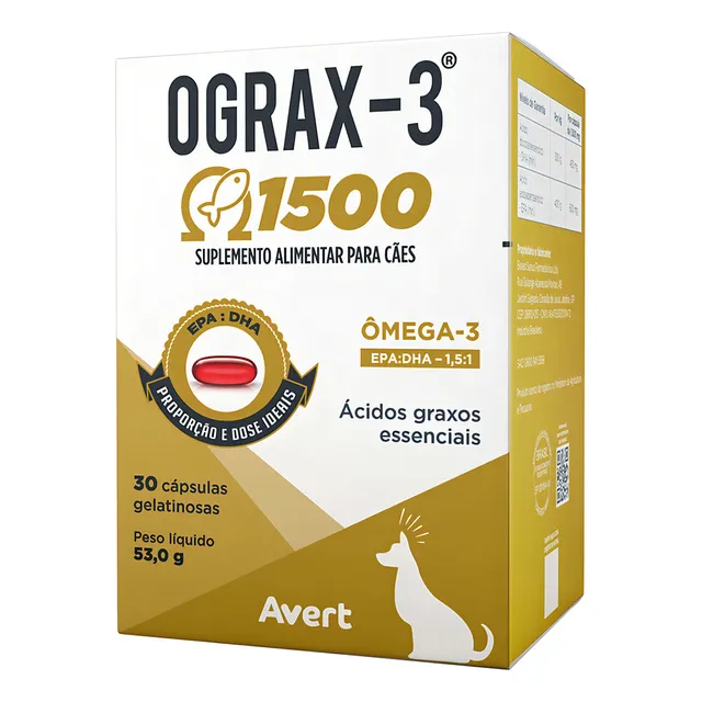 Ograx-3 1500 Suplemento para Cães