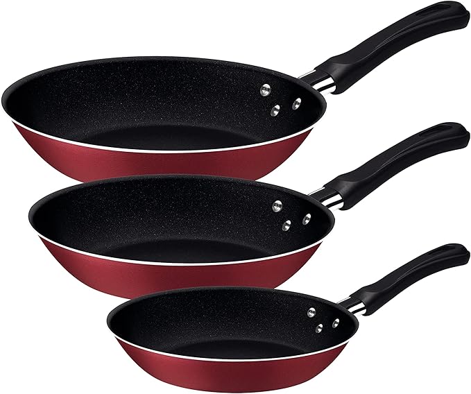 JOGO DE FRIGIDEIRAS 3PCS CARIBE VERMELHO