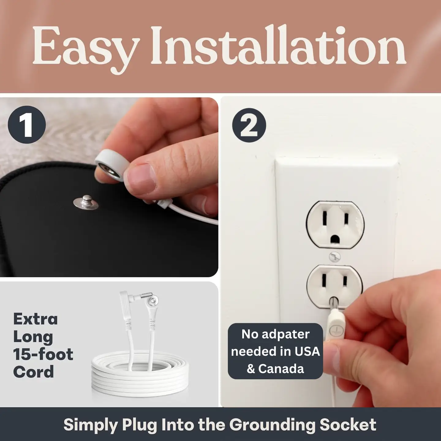 Grounding Mat - Improve Sleep & Reduce Inflammation, Black