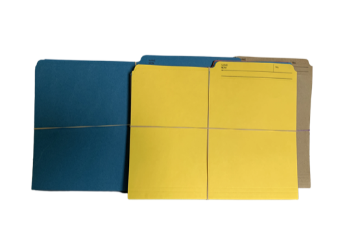 Blue Yellow Beige File Folders Office