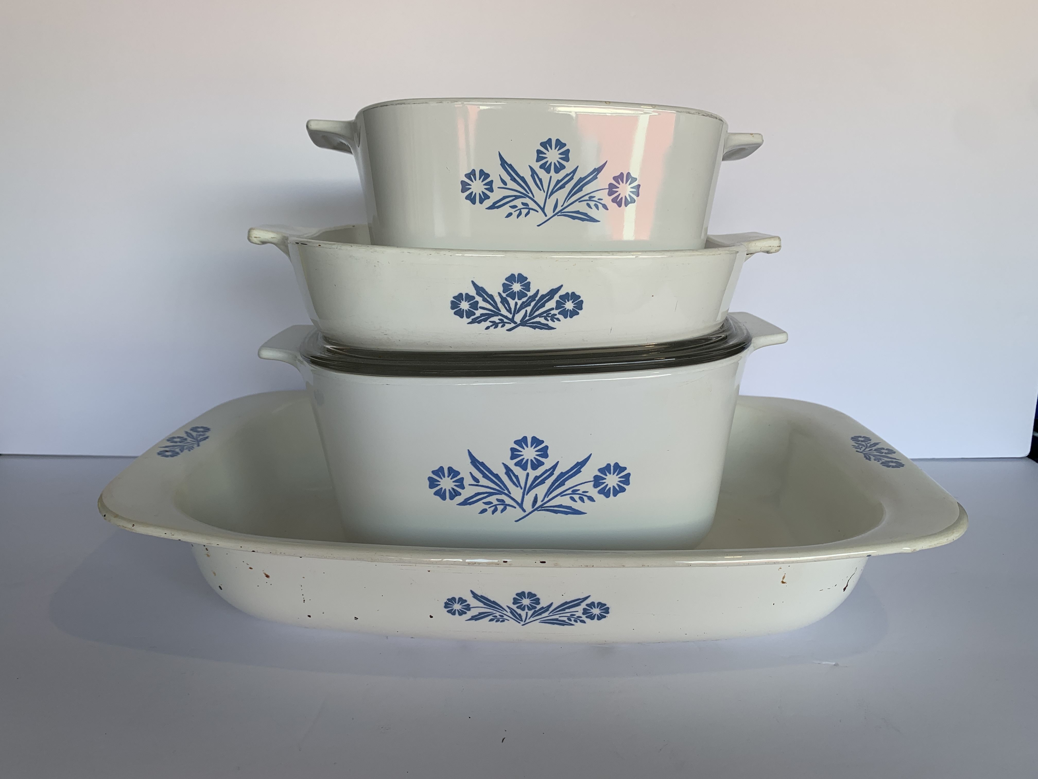 Vintage CorningWare Blue Cornflower Set (casserole, baking pan)
