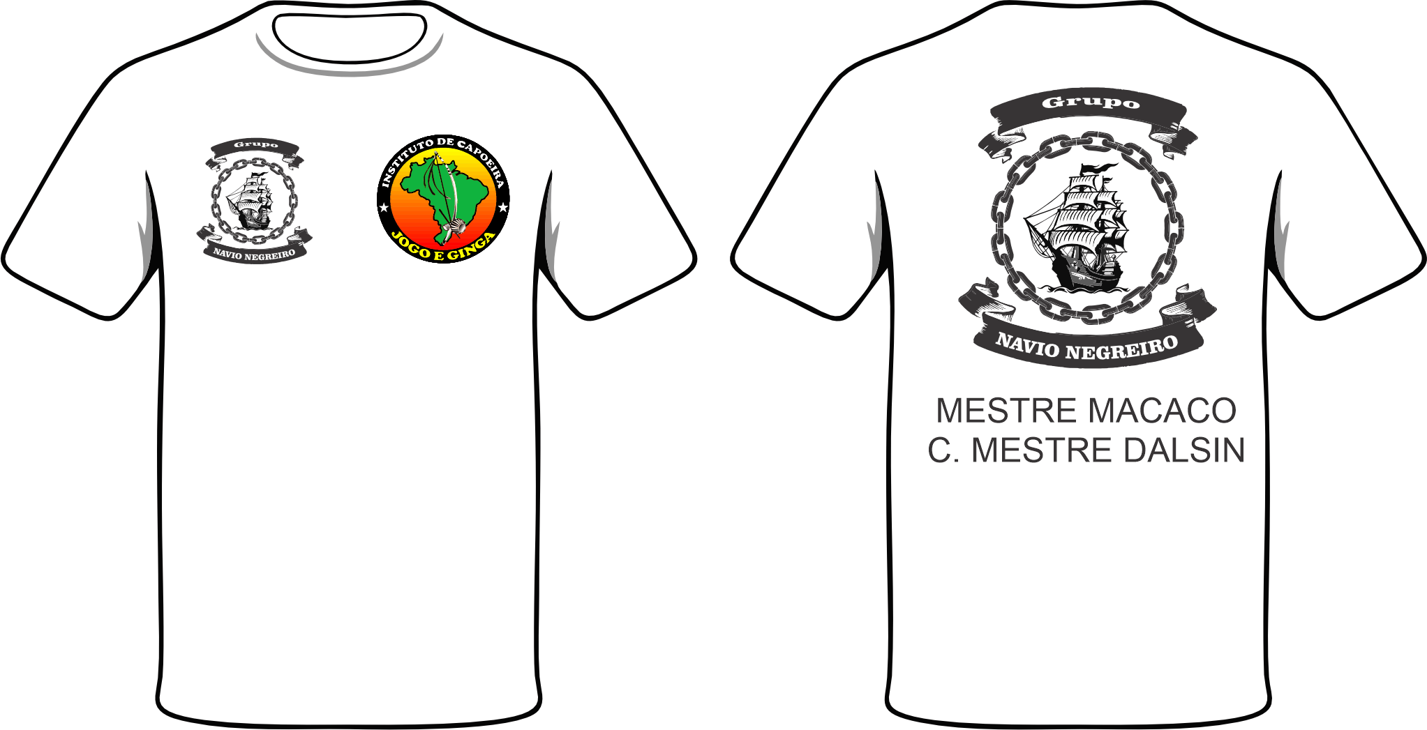 Camiseta Navio Negreiro e Jogo e Ginga