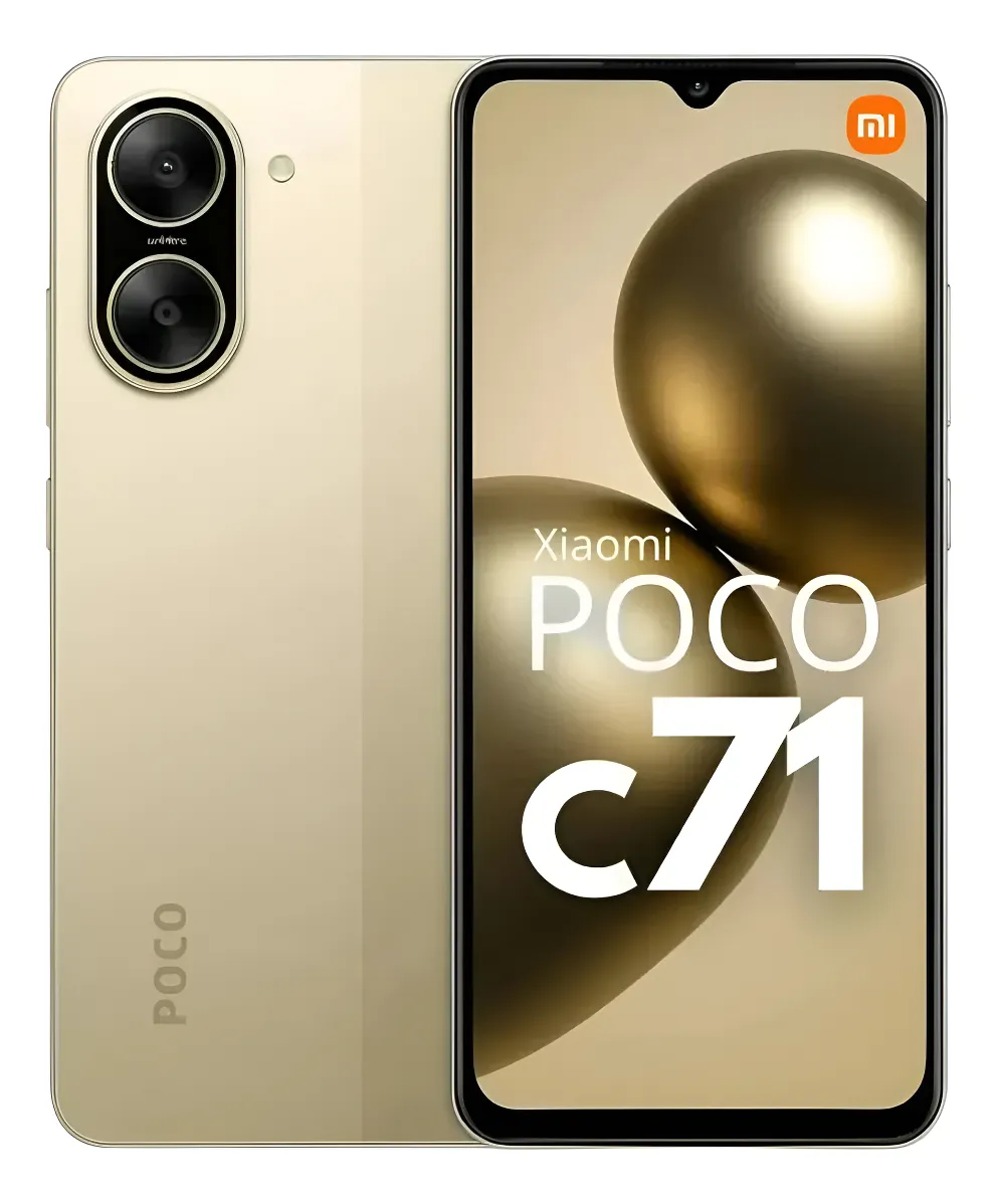 Smartphone Poco C71 4+4gb Ram Virtual + 128gb, Dourado