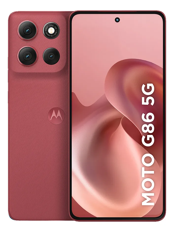 Smartphone Motorola Moto G86 5g - 256gb 24gb (8gb Ram+16gb Ram Boost) Tela 1.5k Poled, 50mp Sony Camera Ois Moto Ai, Videos Em 4k, Ip68 + Ip69 - Vermelho