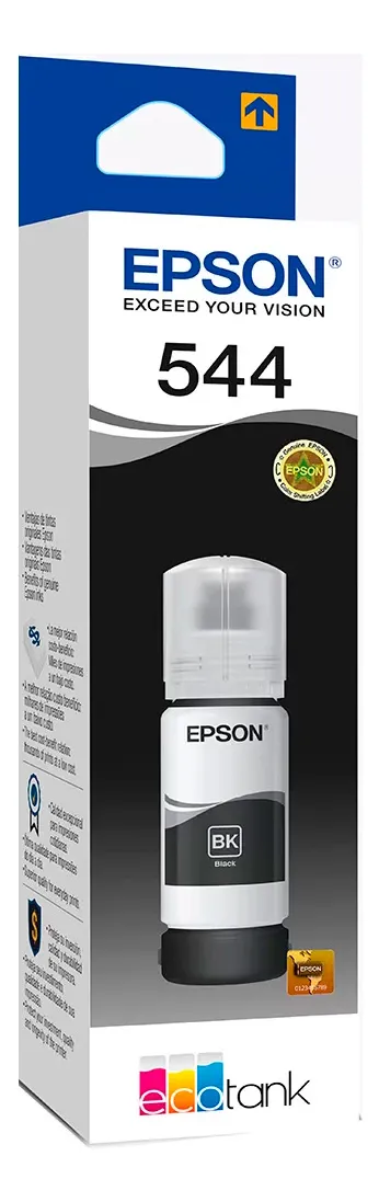 Tinta Epson T544 preto de 65 mL L1250 L3250 L5290 L3150