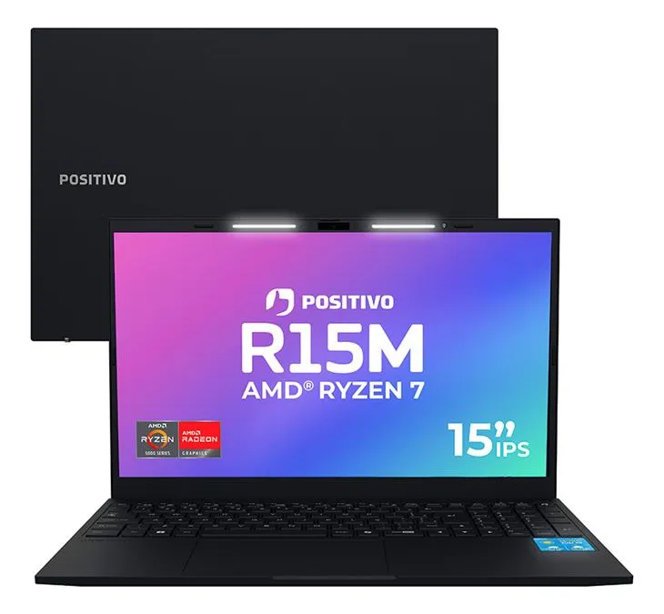 Notebook Positivo Vision R15m Amd Ryzen 7-5625u Windows 11 Home 32gb Ram 512gb Ssd Wi-fi 6 Tela 15 Full Hd Ips Antirreflexo - Tecla Copilot - Permite Upgrade De Memória Ram E Ssd - Preto