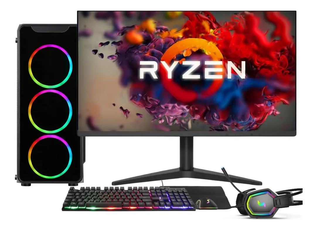 Pc Gamer 3green Amd Ryzen 5 5600g 16gb Ssd 512gb Monitor 21 512 Gb 16 Gb Radeon Vega 7 (integrada)