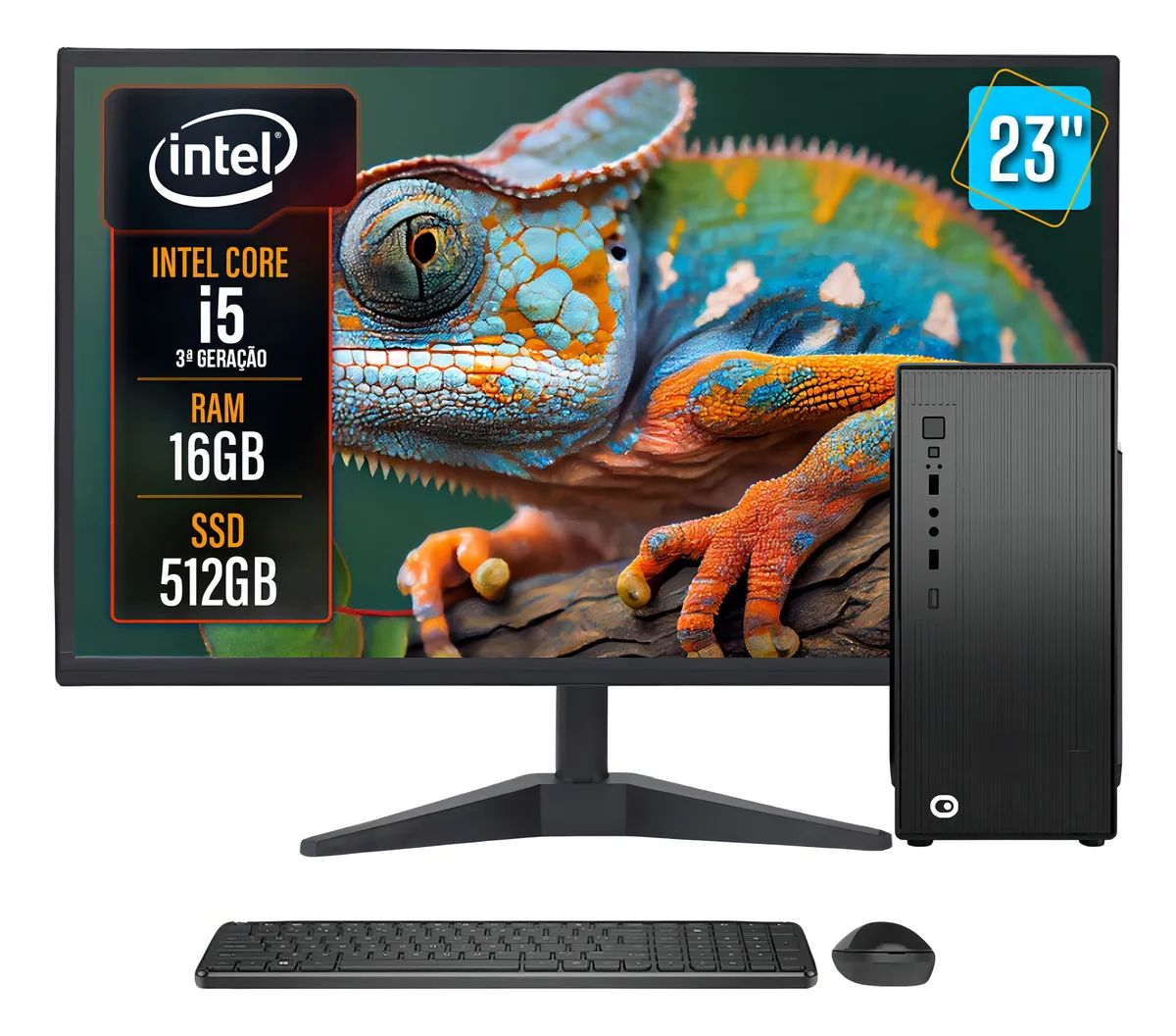 Computador Completo 2eletro Speed Intel Core I5, 16gb Ram, SSD 512gb, Bivolt, Monitor 23" Full Hd - Cd2e-0132sp