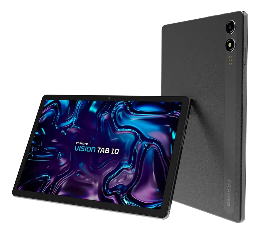 Tablet Positivo Vision Tab 10 4GB Ram 128GB Armazenamento, Octa-Core, 13MP + Selfie 5MP, Bateria 6000mAh, Tela 10.1 HD, Wi-Fi AC E 4G, Full Lamination