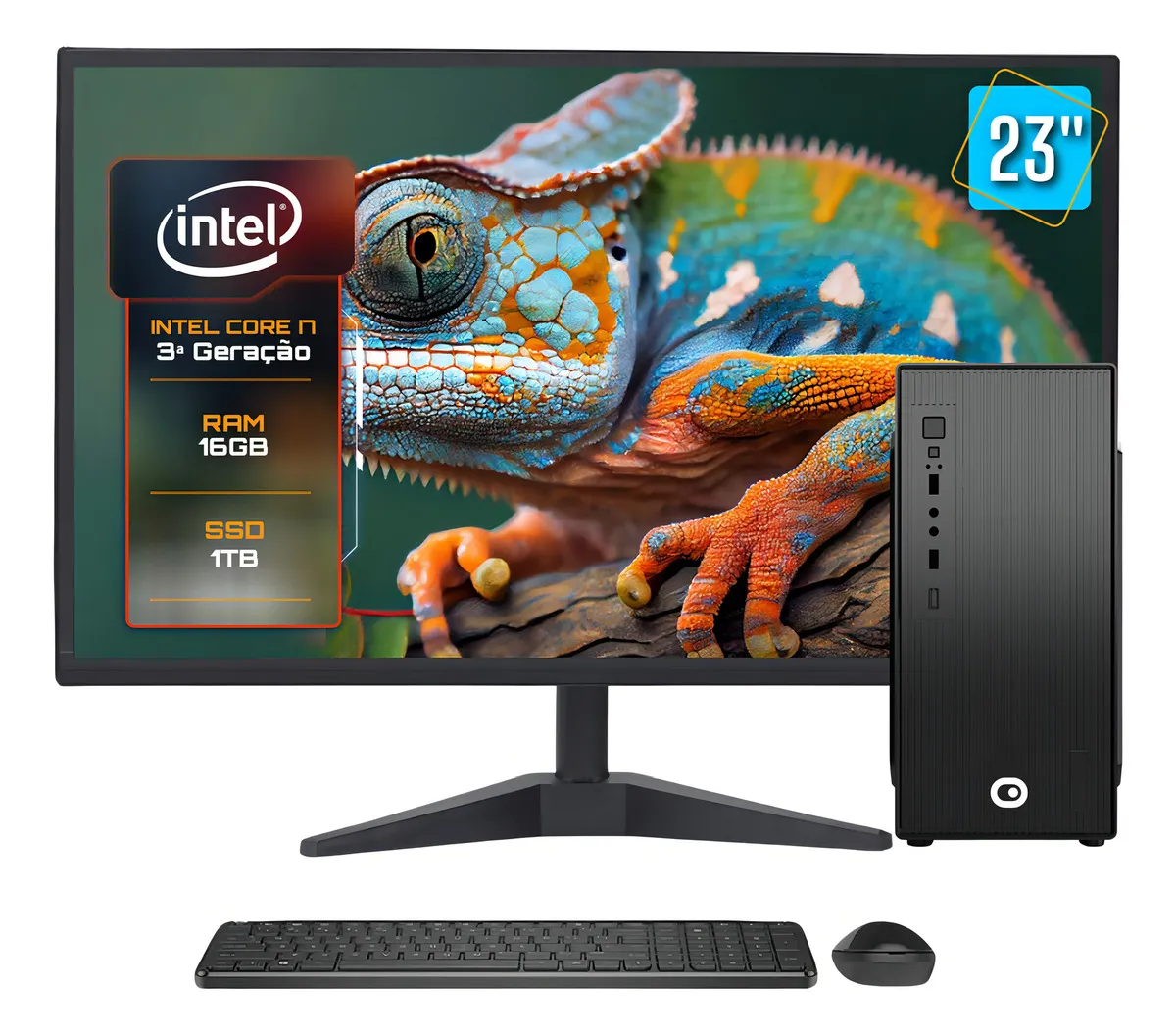 Computador Completo 2Eletro Speed Intel Core i7, 16GB RAM, SSD 1TB, Bivolt, Monitor 23" Full HD - CD2E-0136SP