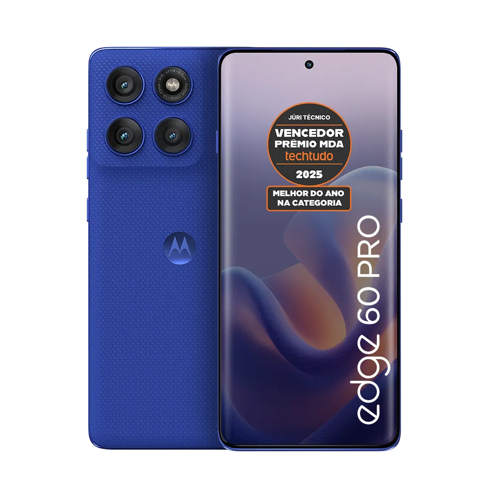 Smartphone Motorola Edge 60 Pro 5g - 512gb 24gb (12gb Ram+12gb Ram Boost) Tela Quad-curve Moto Ai 50mp Sony Camera Ultrarresistencia Militar Ip68 + Ip69 - Azul