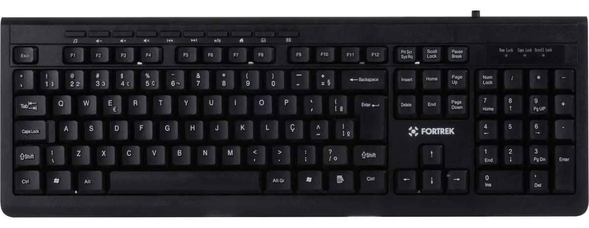 Teclado Multimídia Fortrek Mkl-101 Preto FK 424K Usb Abnt2