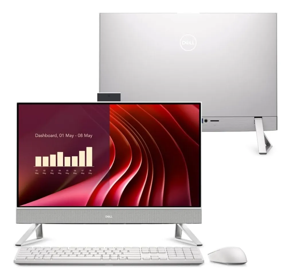 Computador All-in-one EC24250 com tela de 23.8 polegadas Intel Core I5 8gb RAM 1TB Windows 11 Branco Dell