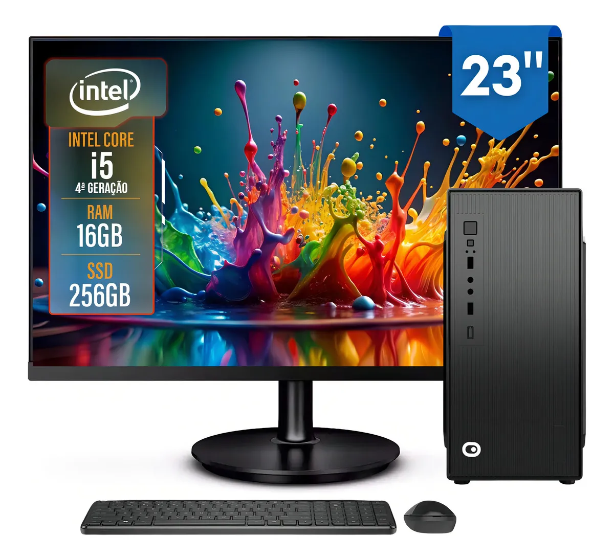 Computador Completo 2Eletro Top Intel Core i5, 16GB RAM, SSD 256GB, Bivolt, Monitor 23" Full HD - CD2E-0131TO