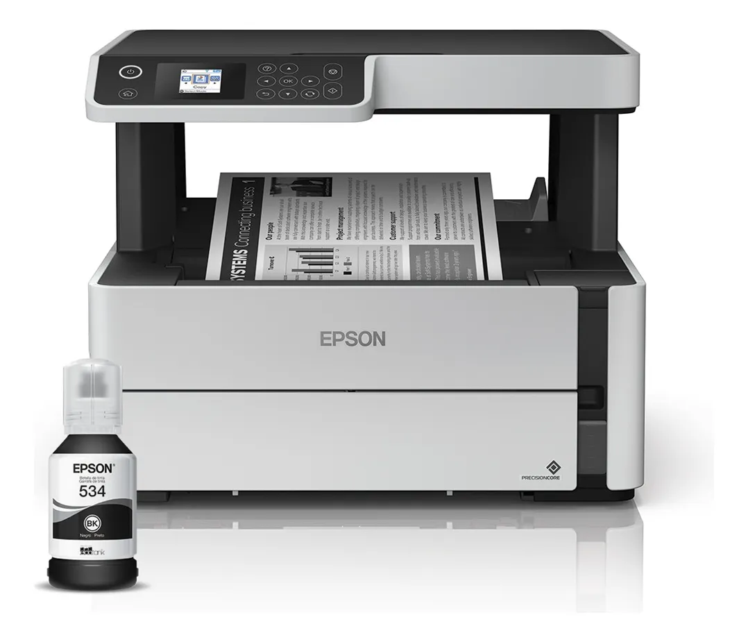Impressora Multifuncional Tanque de Tinta Ecotank M2170, Monocromática, Impressão Duplex, Wi-fi, Conexão Ethernet, Conexão USB, Bivolt - Epson