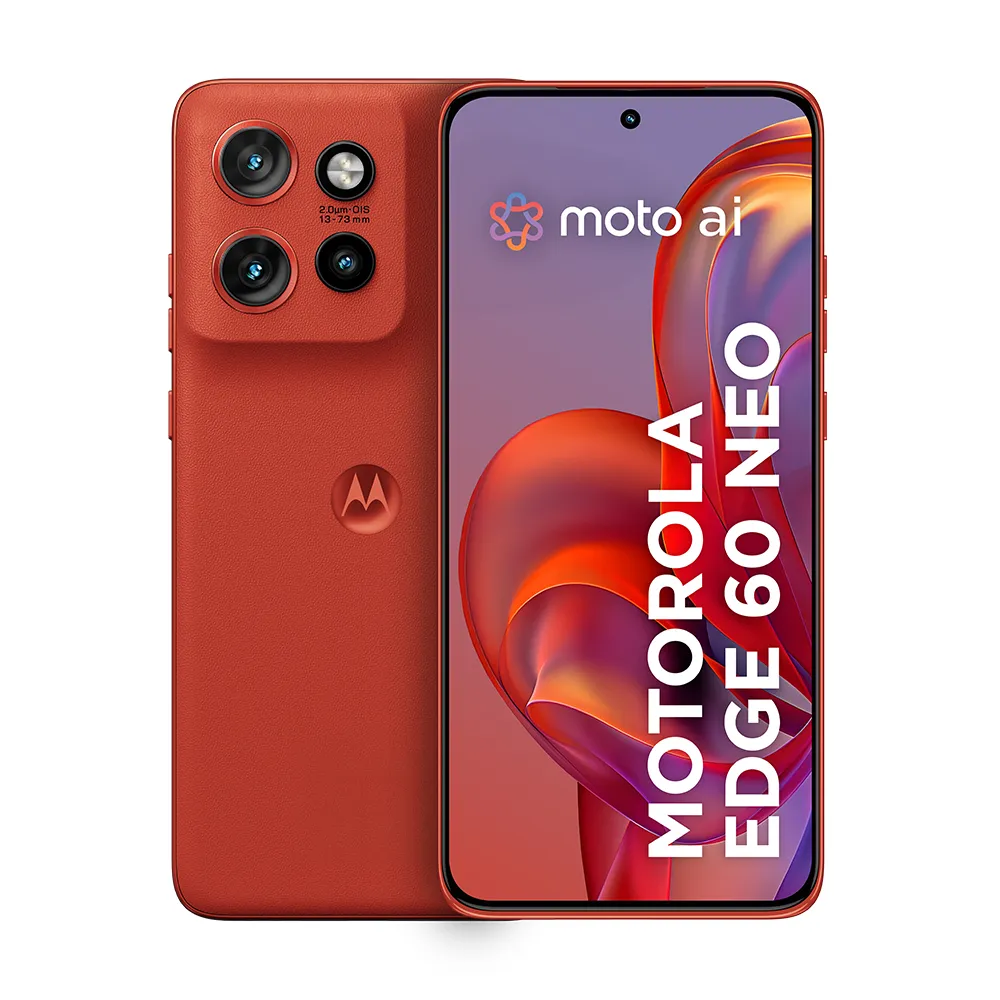 Smartphone Motorola Edge 60 Neo 5G - 256GB 24GB (12GB RAM + 12GB Ram Boost) 50MP Sony Camera Moto AI e tela 1.5K Super HD - Vermelho