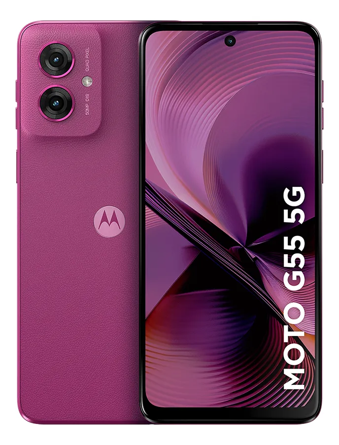 Smartphone Motorola Moto g55 5G - 256GB 16GB (8GB RAM+8GB Ram Boost) e Camera 50MP com AI NFC Tela 6.5" com Superbrilho - Rosa