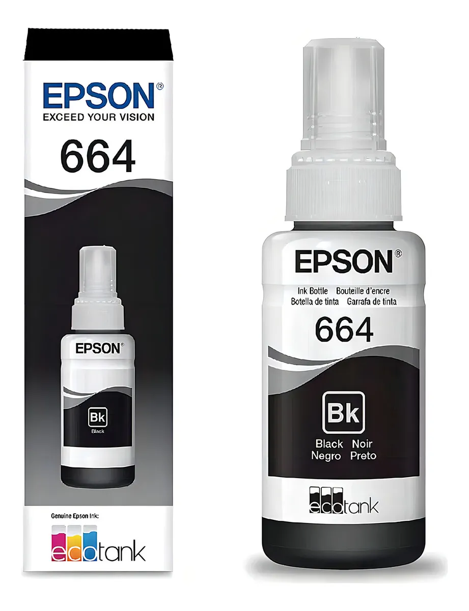 Tinta de impressora de caixa fechada preta Epson T664120 70 ml
