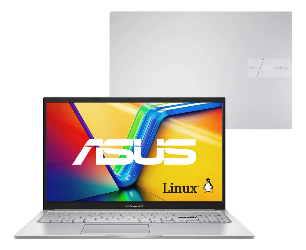 Notebook ASUS Vivobook 15 Intel Core i5 1334U 16GB Ram 1TB SSD Linux KeepOS Intel Iris Xe Tela 15,6" FHD Cool Silver - X1504VA-NJ2247