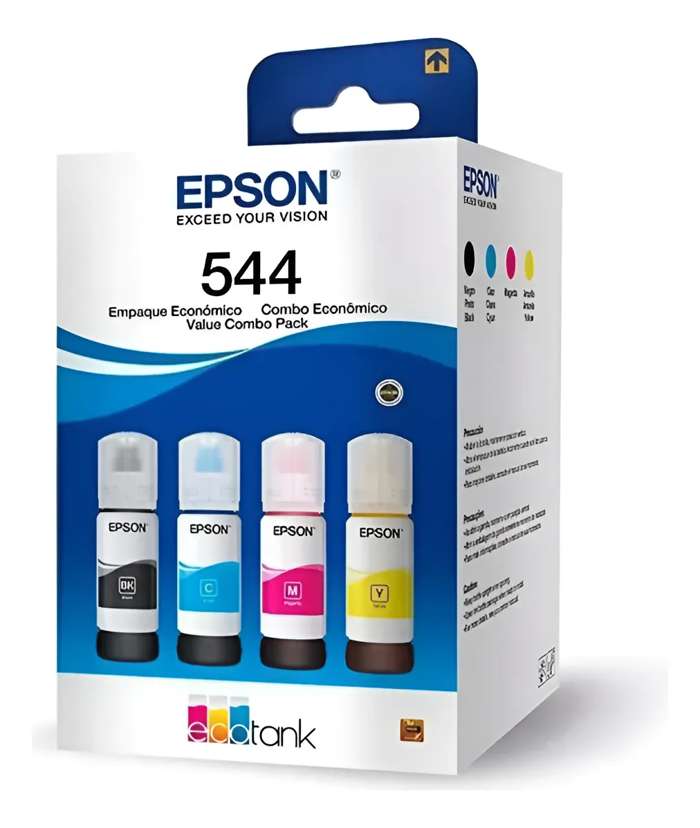 Kit 4 Tinta 544 Original Impressora L3250 L3210 L5190 L3110